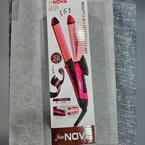 2-in-1 hair straightener and curler set